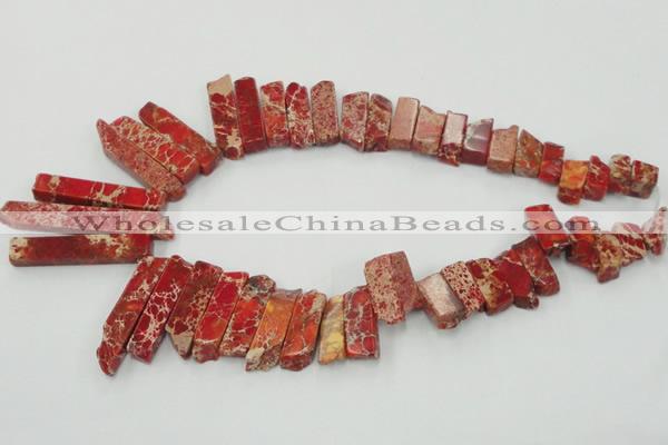 CDE1501 Top drilled 8*20mm - 10*55mm sticks sea sediment jasper beads