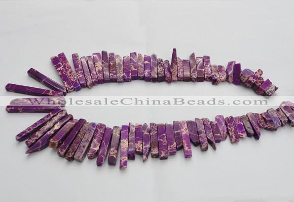 CDE1511 Top drilled 5*15mm - 6*55mm sticks sea sediment jasper beads