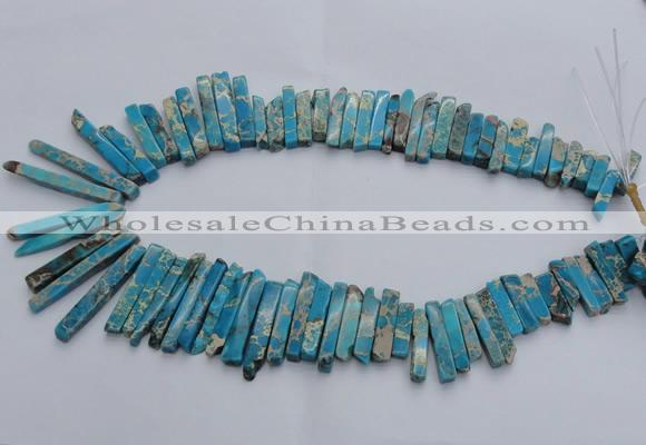 CDE1513 Top drilled 5*15mm - 6*55mm sticks sea sediment jasper beads