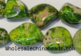 CDE154 15.5 inches 15*20mm nugget dyed sea sediment jasper beads