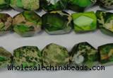 CDE155 15.5 inches 10*12mm faceted nugget dyed sea sediment jasper beads