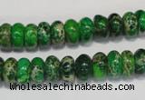 CDE161 15.5 inches 6*10mm rondelle dyed sea sediment jasper beads