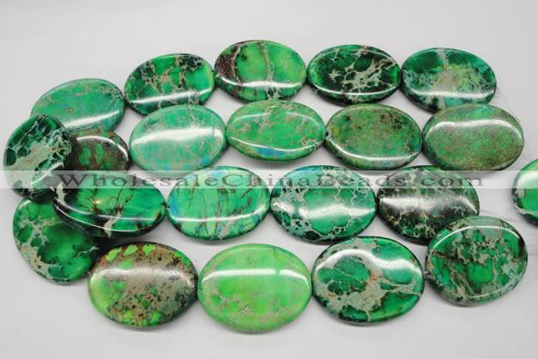 CDE188 15.5 inches 30*40mm oval dyed sea sediment jasper beads