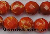 CDE2106 15.5 inches 18mm faceted round dyed sea sediment jasper beads