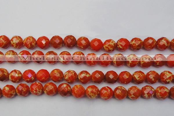 CDE2106 15.5 inches 18mm faceted round dyed sea sediment jasper beads