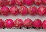 CDE2110 15.5 inches 6mm faceted round dyed sea sediment jasper beads