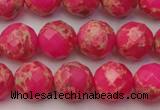 CDE2112 15.5 inches 10mm faceted round dyed sea sediment jasper beads