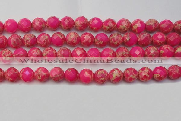 CDE2116 15.5 inches 18mm faceted round dyed sea sediment jasper beads