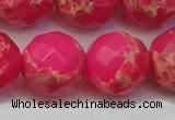 CDE2119 15.5 inches 24mm faceted round dyed sea sediment jasper beads