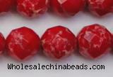 CDE2127 15.5 inches 20mm faceted round dyed sea sediment jasper beads