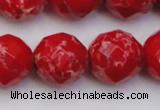 CDE2128 15.5 inches 22mm faceted round dyed sea sediment jasper beads