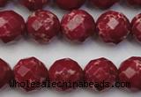 CDE2135 15.5 inches 16mm faceted round dyed sea sediment jasper beads