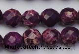 CDE2145 15.5 inches 16mm faceted round dyed sea sediment jasper beads