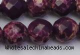 CDE2149 15.5 inches 24mm faceted round dyed sea sediment jasper beads