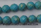 CDE2151 15.5 inches 8mm faceted round dyed sea sediment jasper beads