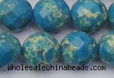 CDE2168 15.5 inches 22mm faceted round dyed sea sediment jasper beads