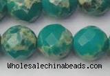 CDE2178 15.5 inches 22mm faceted round dyed sea sediment jasper beads