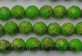 CDE2180 15.5 inches 6mm faceted round dyed sea sediment jasper beads