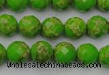 CDE2182 15.5 inches 10mm faceted round dyed sea sediment jasper beads