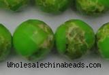 CDE2189 15.5 inches 24mm faceted round dyed sea sediment jasper beads