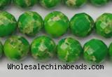 CDE2191 15.5 inches 8mm faceted round dyed sea sediment jasper beads