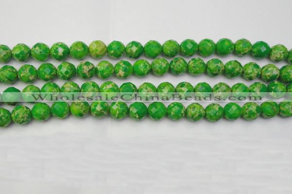 CDE2192 15.5 inches 10mm faceted round dyed sea sediment jasper beads