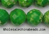 CDE2198 15.5 inches 22mm faceted round dyed sea sediment jasper beads