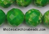 CDE2199 15.5 inches 24mm faceted round dyed sea sediment jasper beads