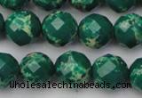 CDE2203 15.5 inches 12mm faceted round dyed sea sediment jasper beads