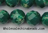 CDE2207 15.5 inches 20mm faceted round dyed sea sediment jasper beads