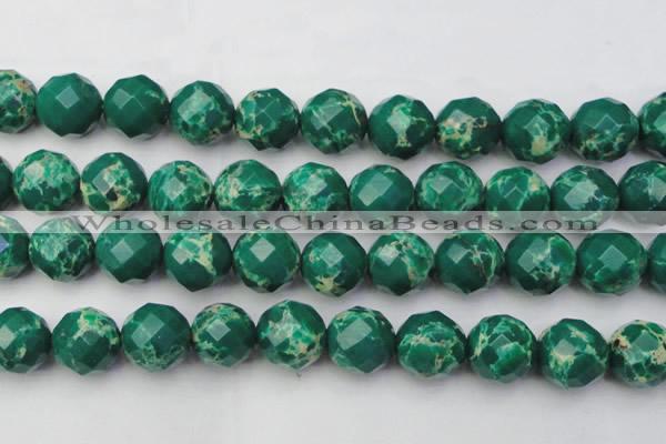 CDE2209 15.5 inches 24mm faceted round dyed sea sediment jasper beads