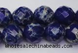 CDE2216 15.5 inches 18mm faceted round dyed sea sediment jasper beads