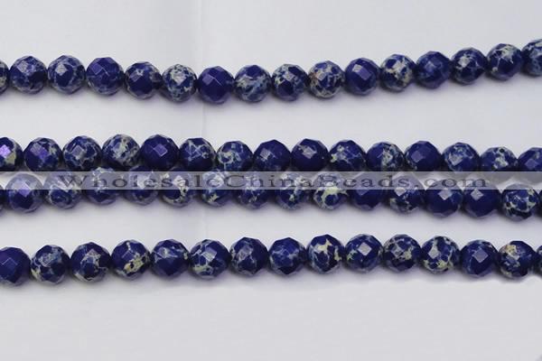 CDE2216 15.5 inches 18mm faceted round dyed sea sediment jasper beads