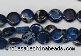 CDE230 15.5 inches 10mm flat round dyed sea sediment jasper beads