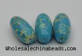 CDE2300 16*30mm rice sea sediment jasper beads wholesale