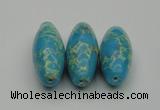 CDE2301 16*38mm rice sea sediment jasper beads wholesale