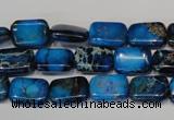 CDE244 15.5 inches 10*14mm rectangle dyed sea sediment jasper beads