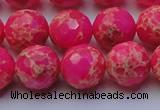 CDE2507 15.5 inches 14mm faceted round dyed sea sediment jasper beads