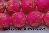 CDE2509 15.5 inches 18mm faceted round dyed sea sediment jasper beads