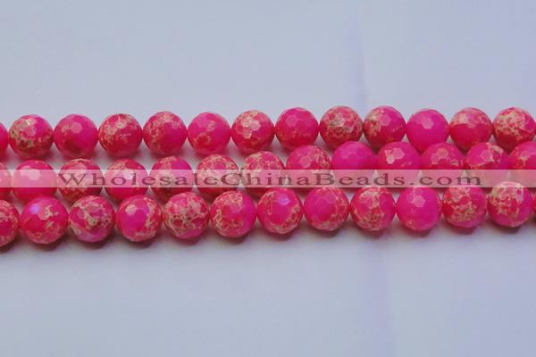 CDE2509 15.5 inches 18mm faceted round dyed sea sediment jasper beads