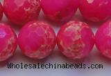 CDE2510 15.5 inches 20mm faceted round dyed sea sediment jasper beads