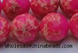 CDE2511 15.5 inches 22mm faceted round dyed sea sediment jasper beads