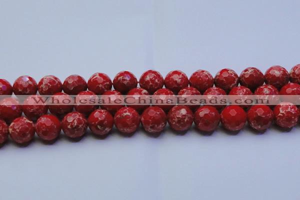 CDE2516 15.5 inches 18mm faceted round dyed sea sediment jasper beads