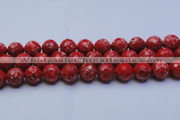 CDE2518 15.5 inches 22mm faceted round dyed sea sediment jasper beads