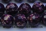 CDE2536 15.5 inches 16mm faceted round dyed sea sediment jasper beads