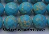 CDE2542 15.5 inches 14mm faceted round dyed sea sediment jasper beads