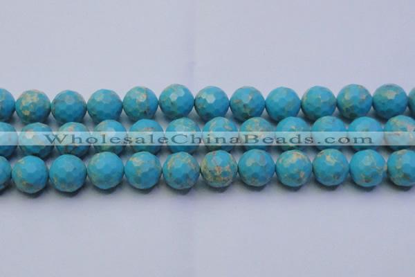 CDE2544 15.5 inches 18mm faceted round dyed sea sediment jasper beads