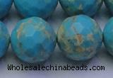 CDE2547 15.5 inches 24mm faceted round dyed sea sediment jasper beads