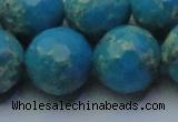 CDE2553 15.5 inches 22mm faceted round dyed sea sediment jasper beads