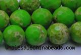 CDE2556 15.5 inches 14mm faceted round dyed sea sediment jasper beads